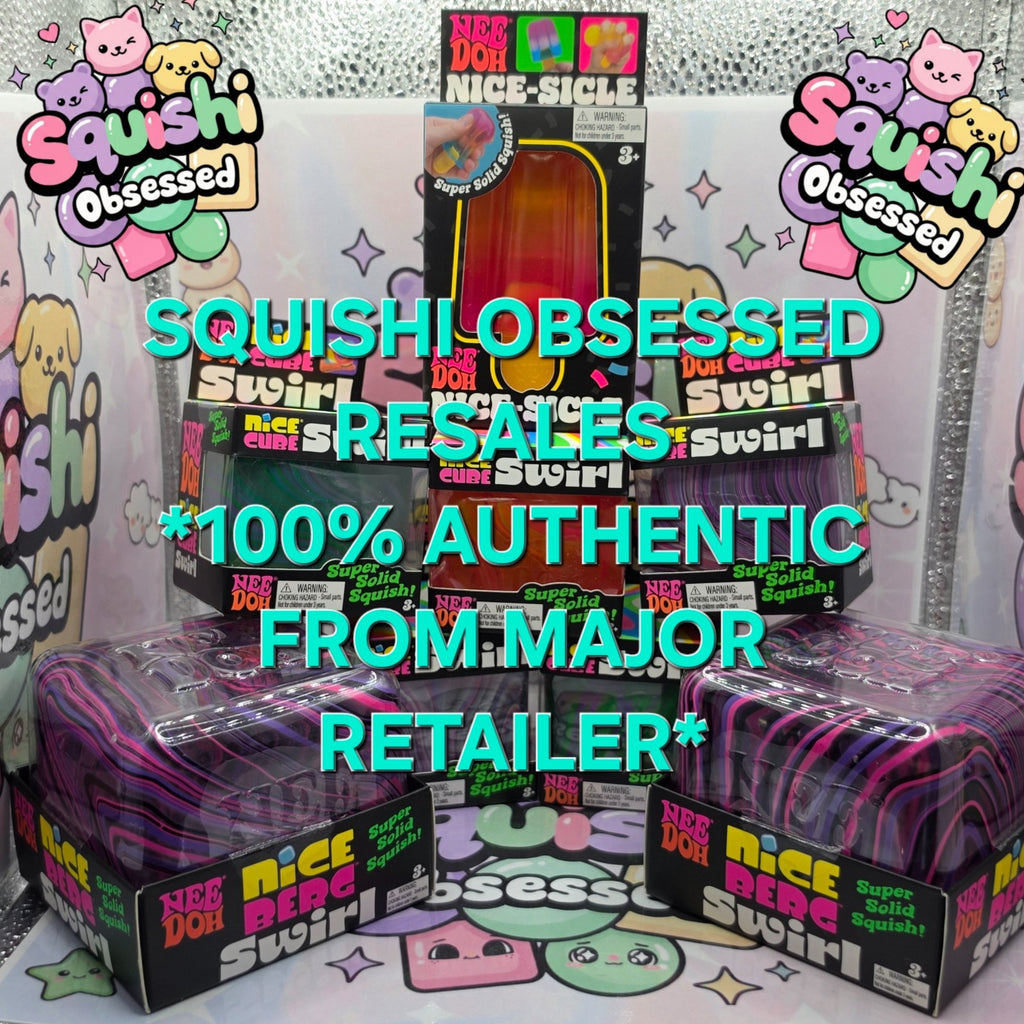 100% Authentic NeeDoh by Schylling Nice Cube Swirl - Blue/Purple/Green Mix 1pc9