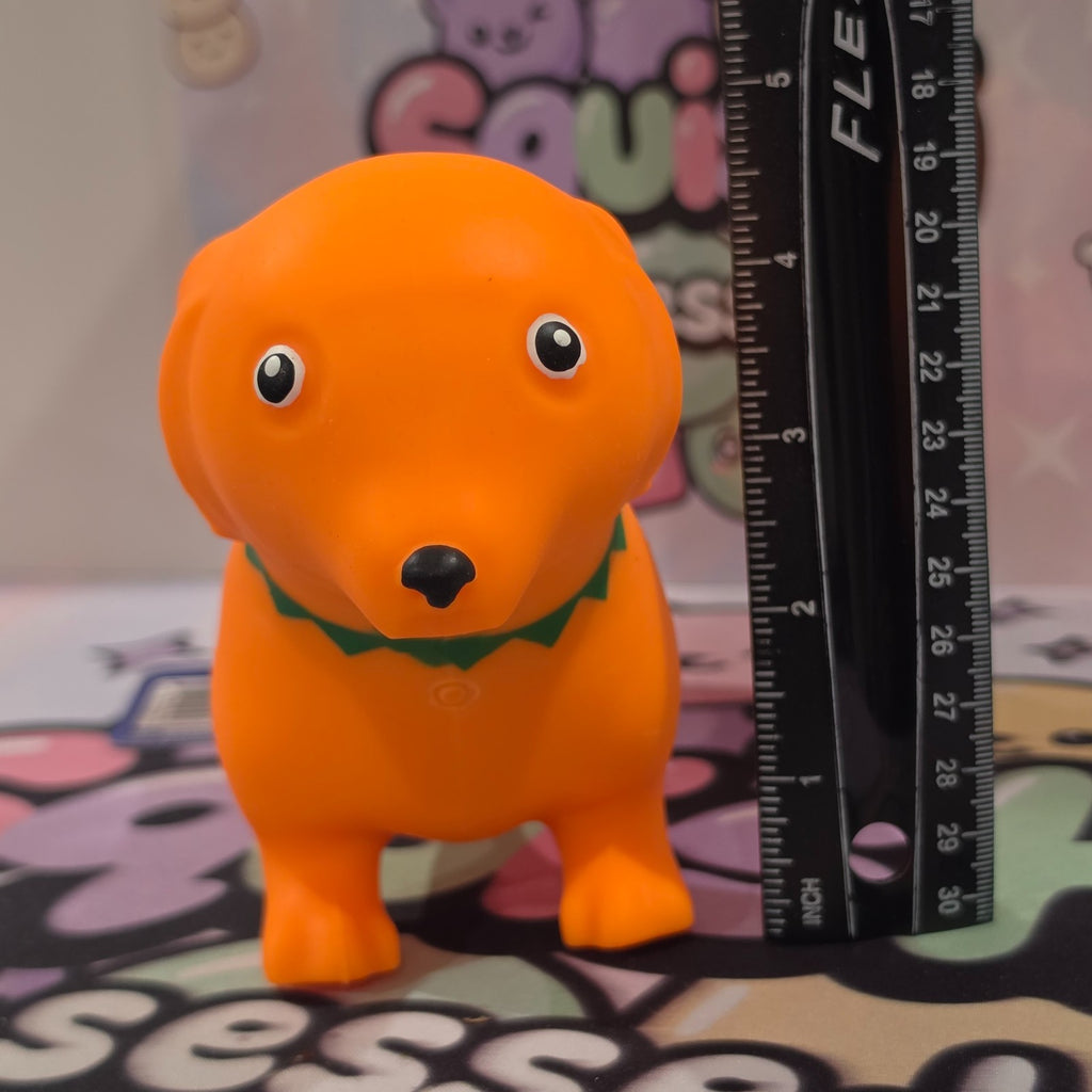 100% Authentic Halloween Toymendous Pumpkin Weenie Dog Squishy Cotton Fill - 1pc5