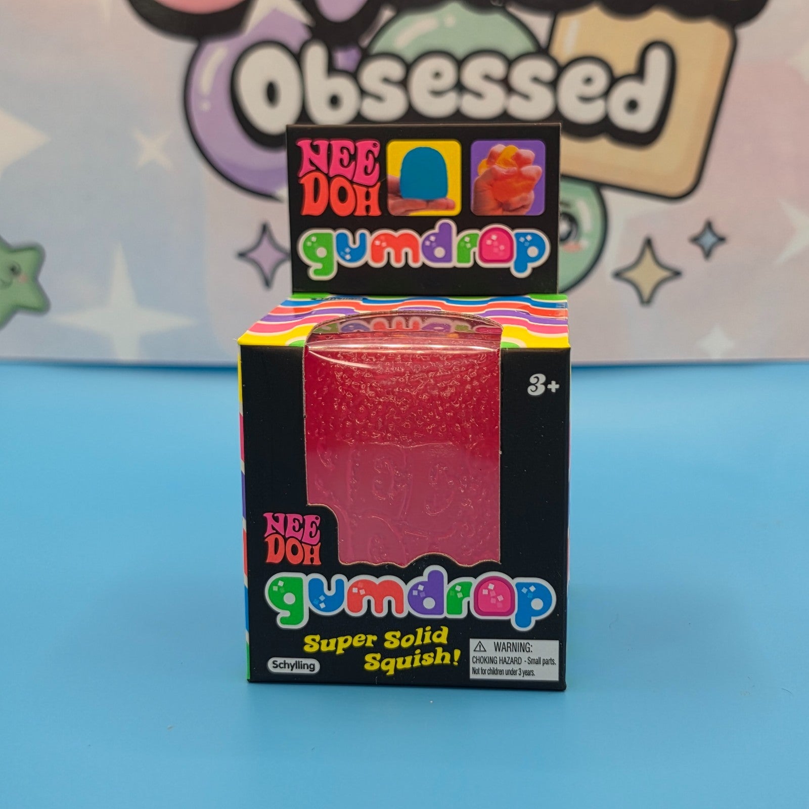 100% Authentic Schylling NeeDoh Gumdrop 2" Squishy Toy  1pc PINK1