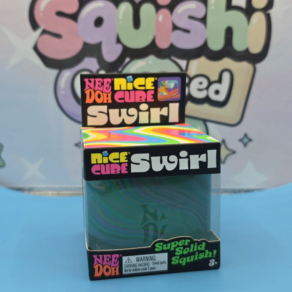 100% Authentic NeeDoh by Schylling Nice Cube Swirl - Blue/Purple/Green Mix 1pc2