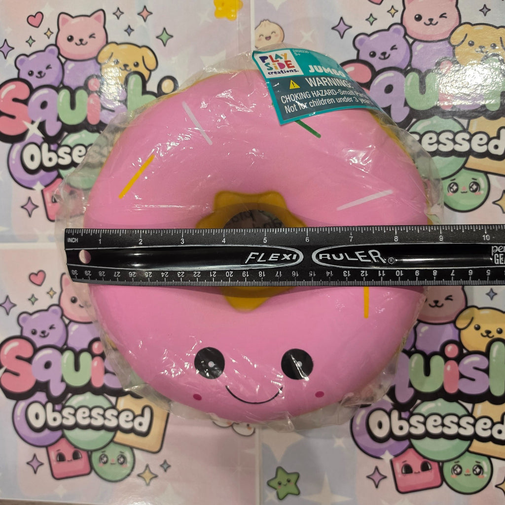 Jumbo XL DONUT Foam Squishy 9" Giant Food ASMR Sensory Toy  Light Pink Icing5