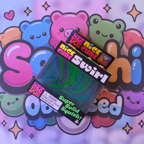 100% Authentic NeeDoh by Schylling Nice Cube Swirl - Blue/Purple/Green Mix 1pc1
