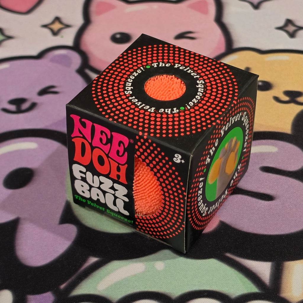 100% Authentic Schylling NeeDoh Fuzz Ball In Orange -The Velvet Squeeze - 1pc0