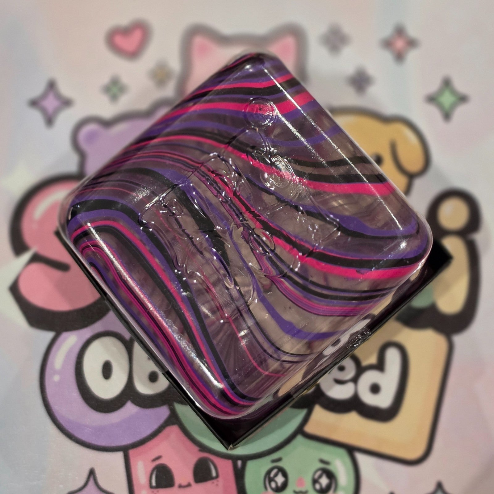 100% Authentic Schylling NeeDoh Nice Berg Swirl - Black/Pink/Purple 1pc5
