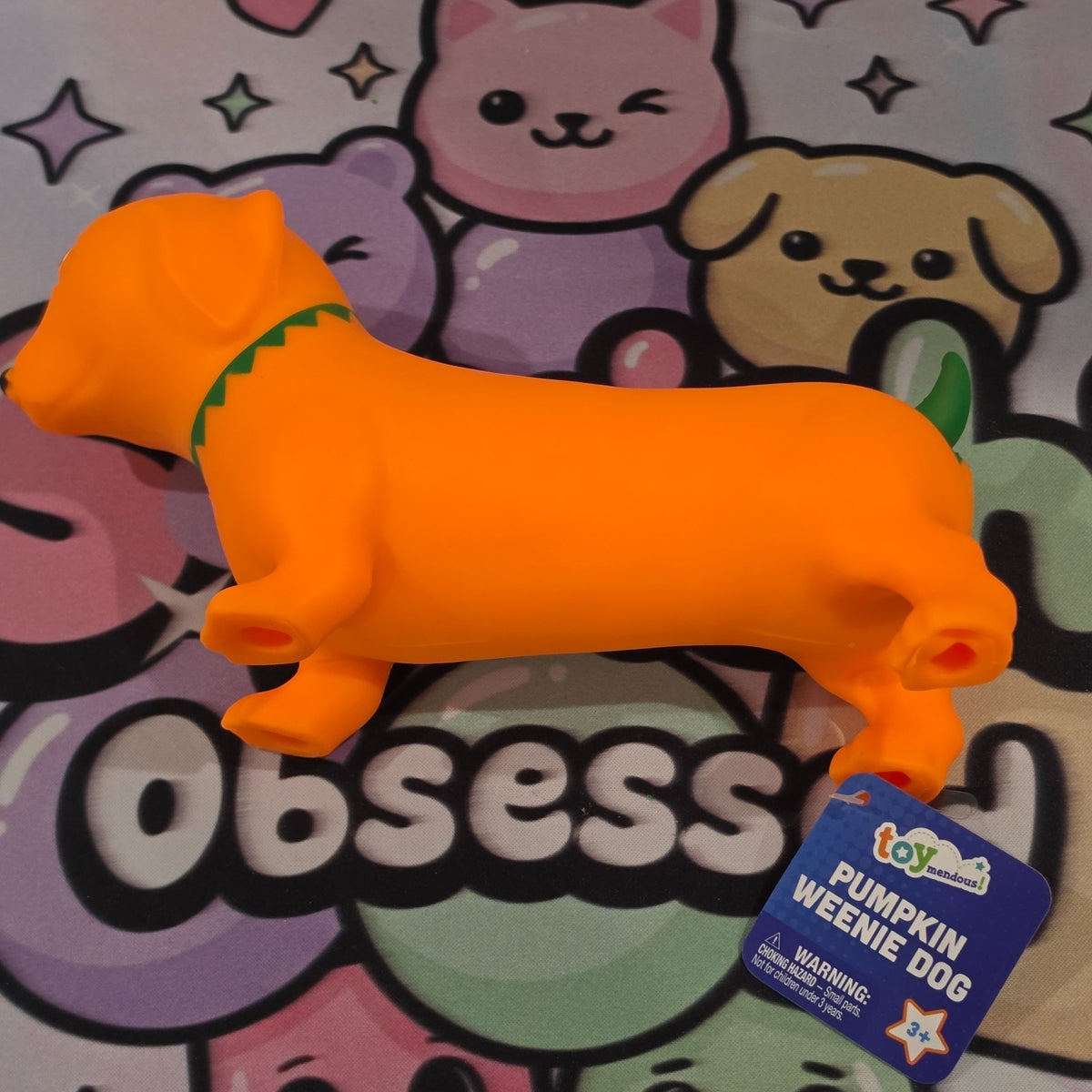 100% Authentic Halloween Toymendous Pumpkin Weenie Dog Squishy Cotton Fill - 1pc2