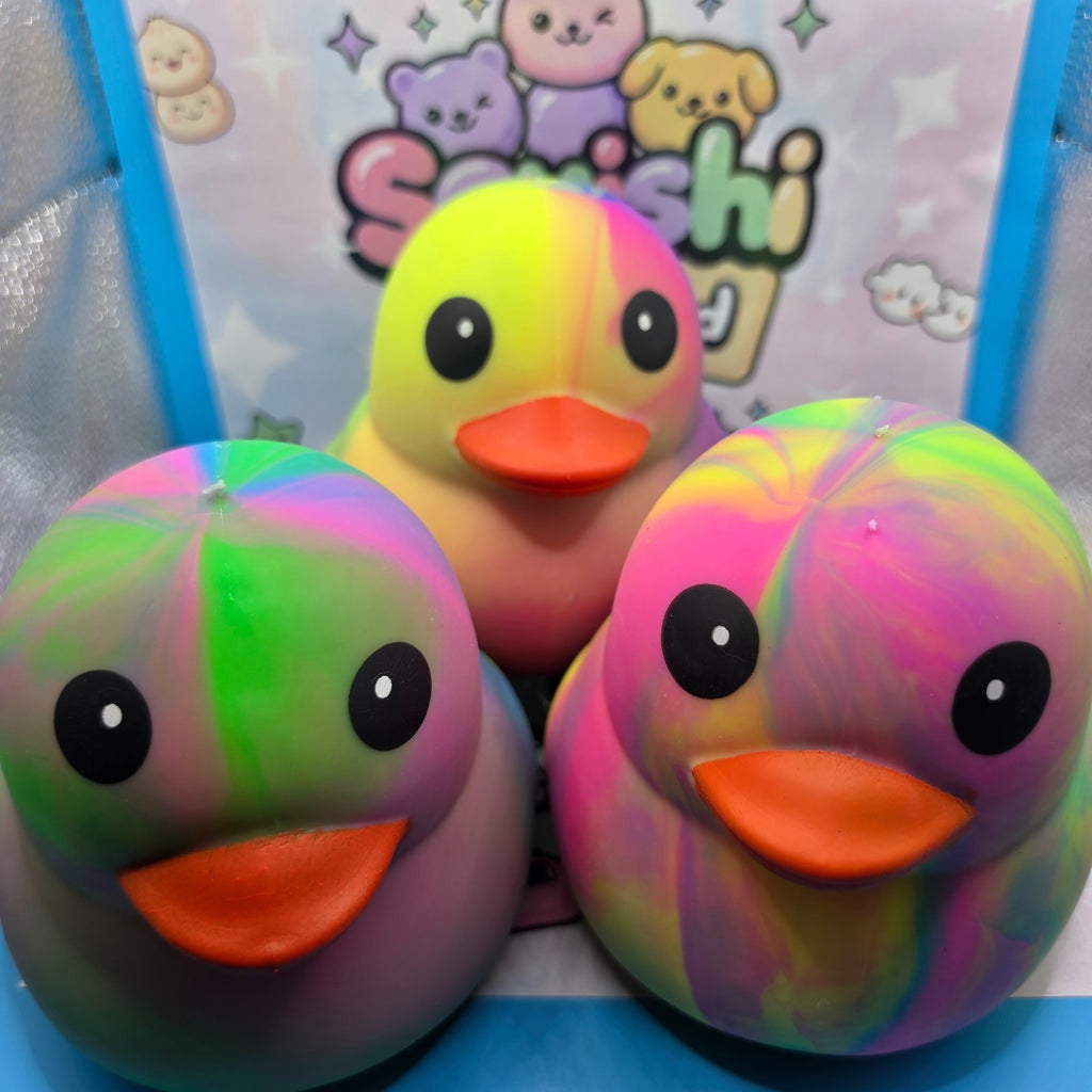 100% Authentic Viral Sunny Days Jumbo Squeeezy Duck Swirl Marble Tie Dye 1pc NEW0