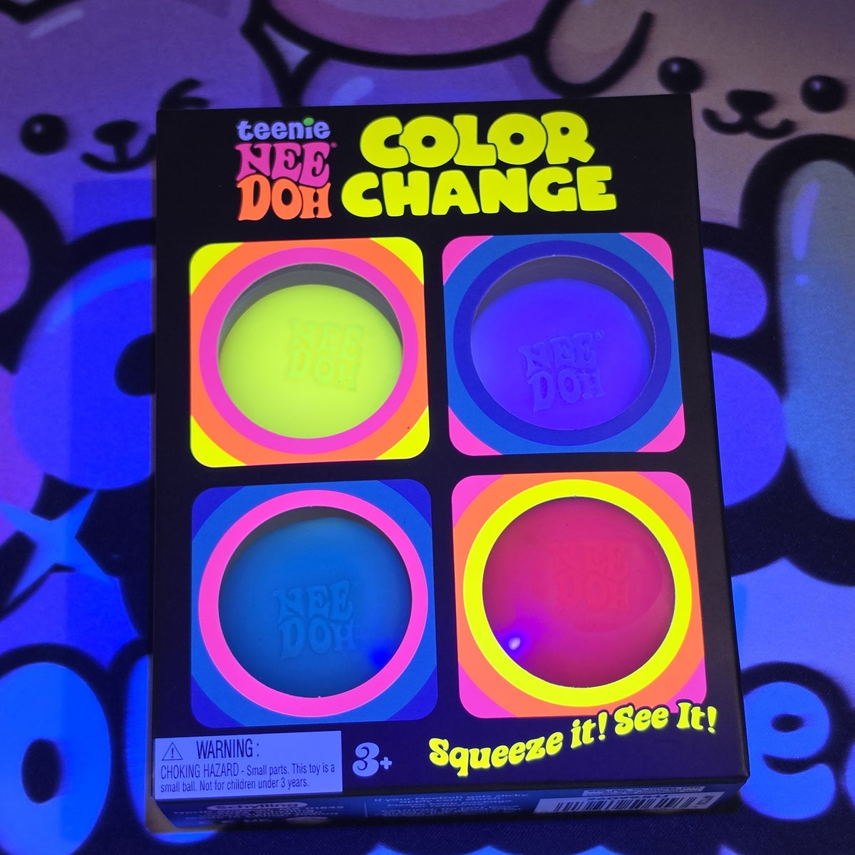 100% Authentic Schylling Teenie NeeDoh Color Change 4 Pack   Brand New, Sealed4
