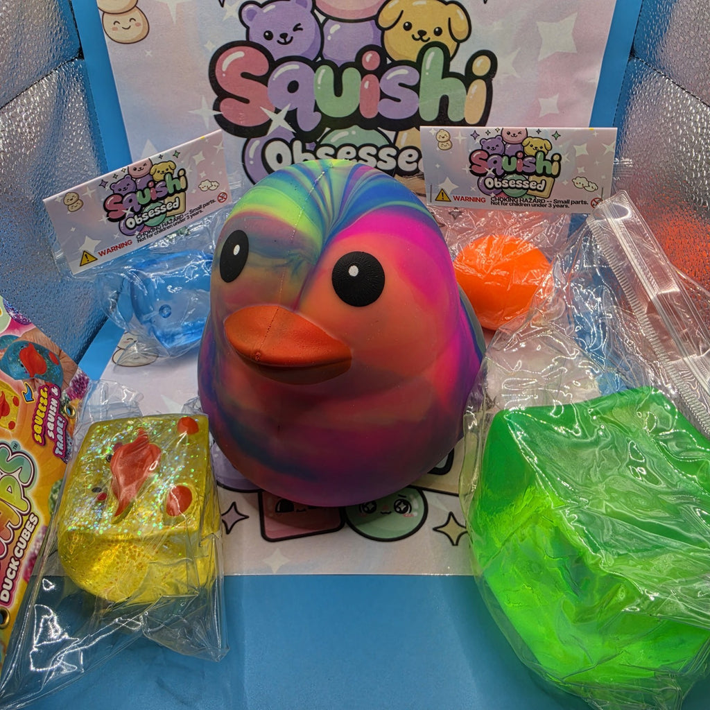 5 Pack Ultimate Sensory Squish Bundle -Sunny Days Duck,ORB Duck Cube & Squishies5