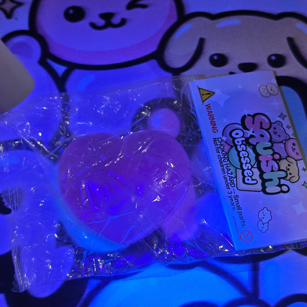 3pc Glitter Hearts Squishy BUNDLE Gel Glitter Filled7