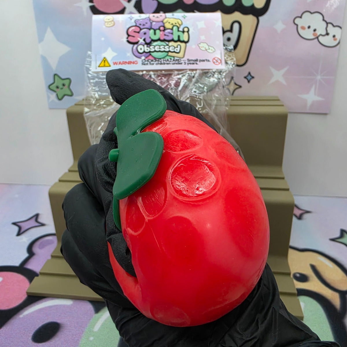   Strawberry Squishy *Cloud Dough Filled* 3 inches - fits in palm perfectly!4