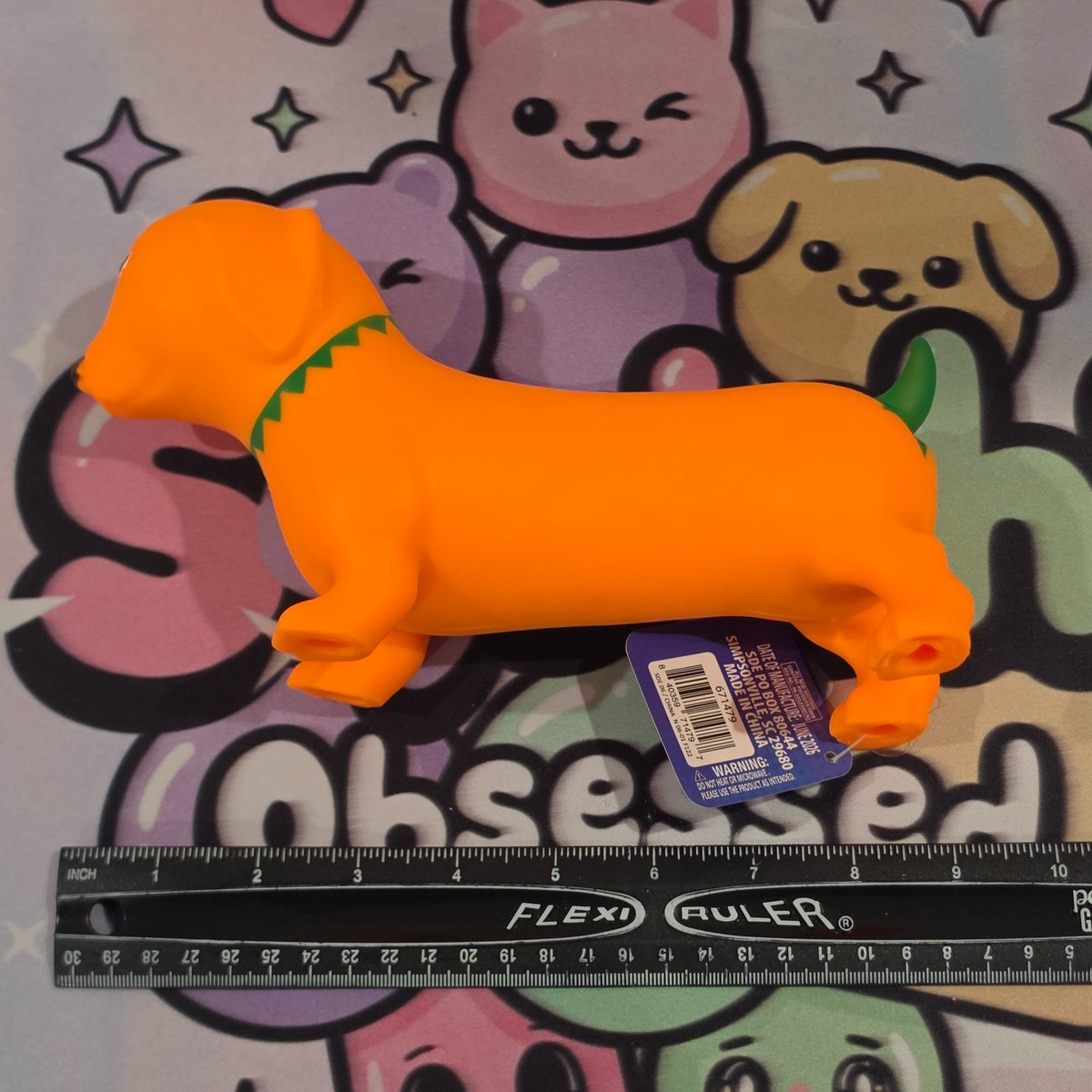 100% Authentic Halloween Toymendous Pumpkin Weenie Dog Squishy Cotton Fill - 1pc7