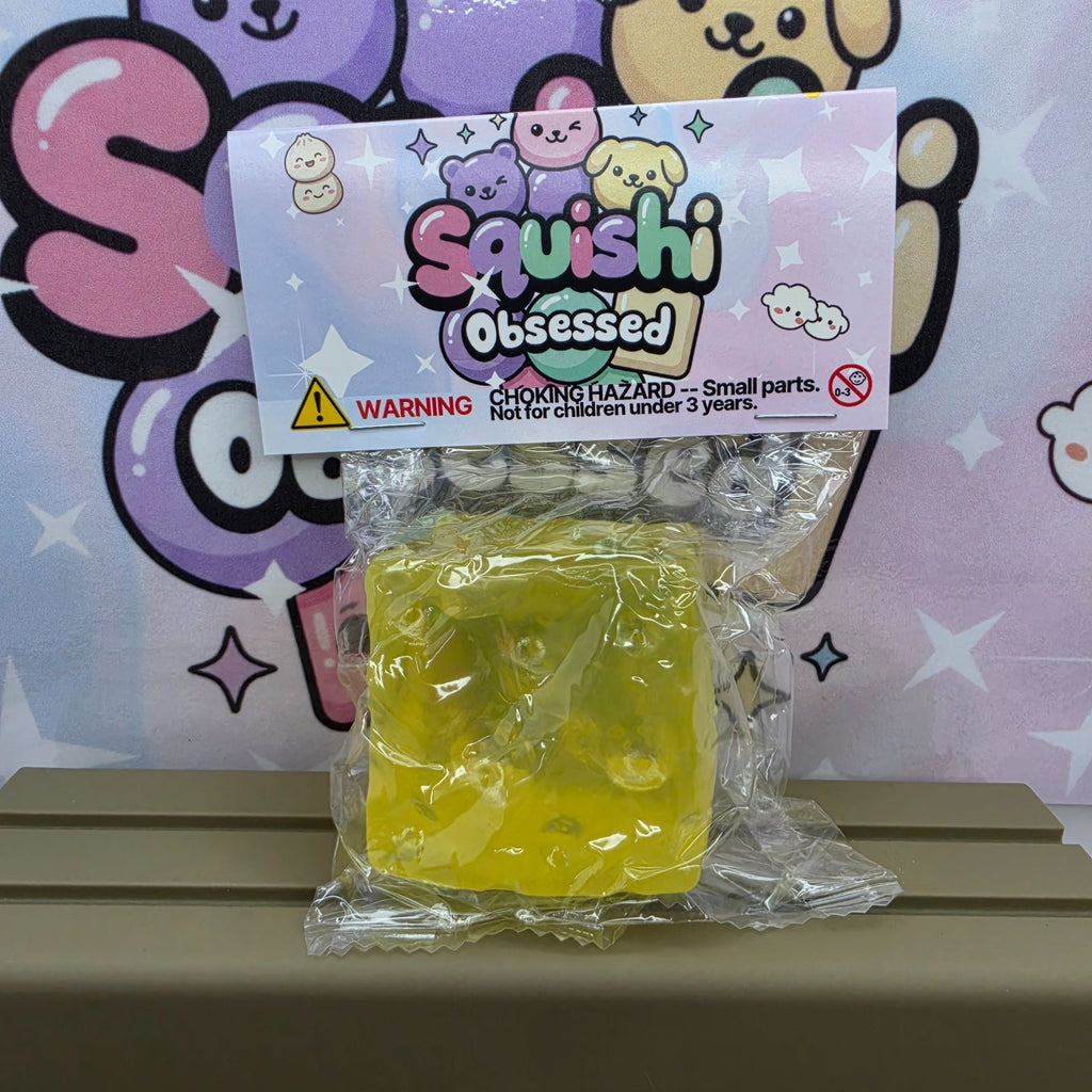 Cute Gel Filled Cheese Squishy Cube 2x2 Inches * Brand New * Great Quality! 1 pc1