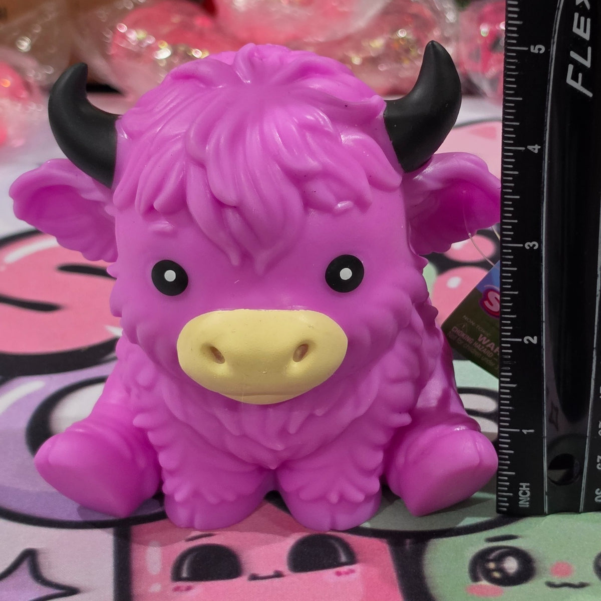 Toymendous Squeeezy Purple Highland Cow Soft Squeeze Fluffy Calf Squishy 1pc  1