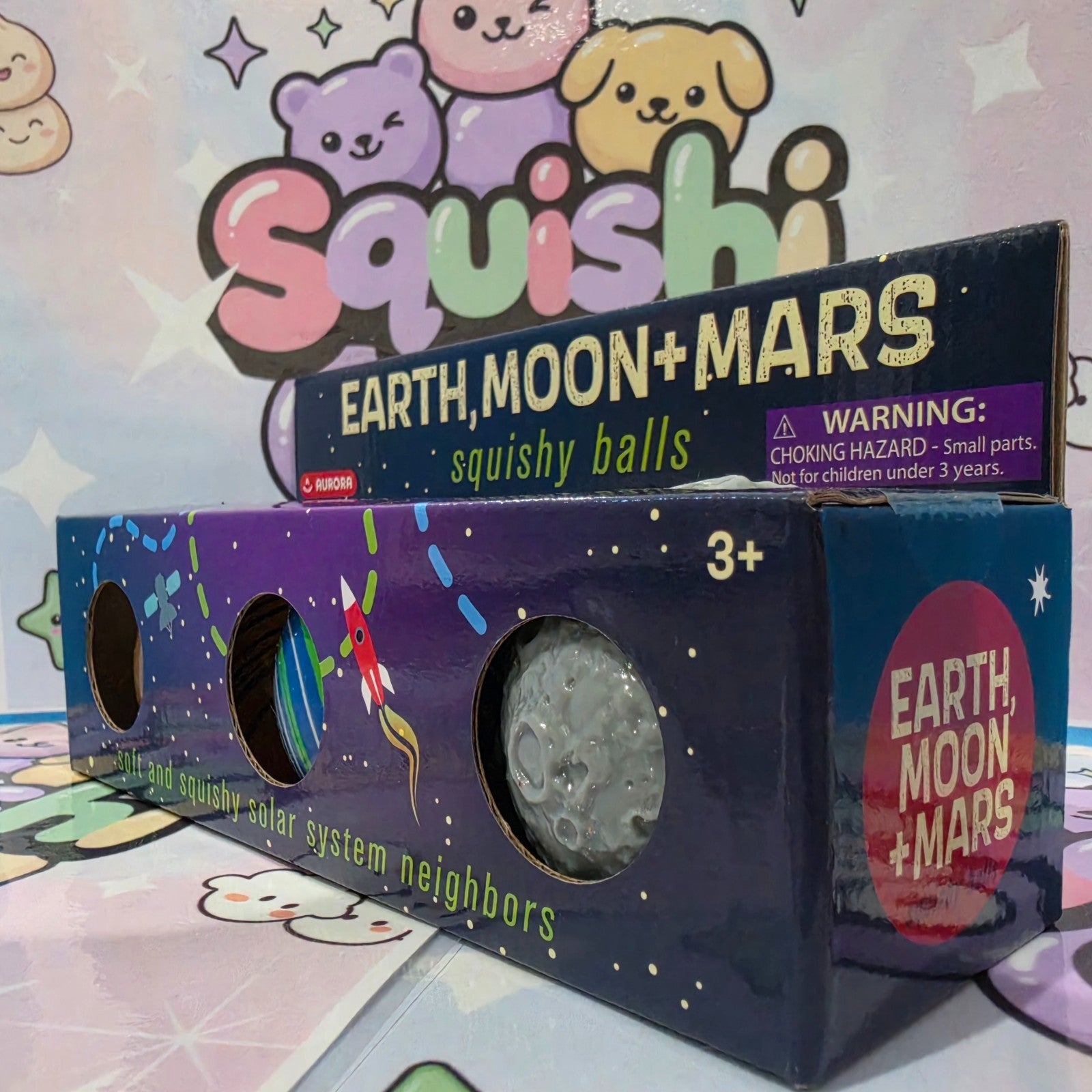NEW SOLAR SYSTEM SQUISHY BALLS *Mars Earth Moon*3Pack ASMR Sensory Toy By AURORA5
