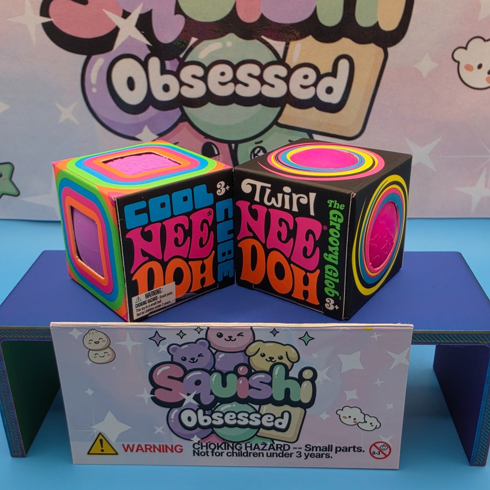 2Pack Bundle 100% Authentic Schylling Needoh Teenie Twirl Groovy Glob &Cool Cube2