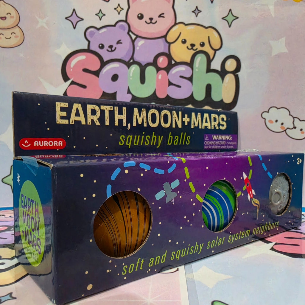 NEW SOLAR SYSTEM SQUISHY BALLS *Mars Earth Moon*3Pack ASMR Sensory Toy By AURORA4