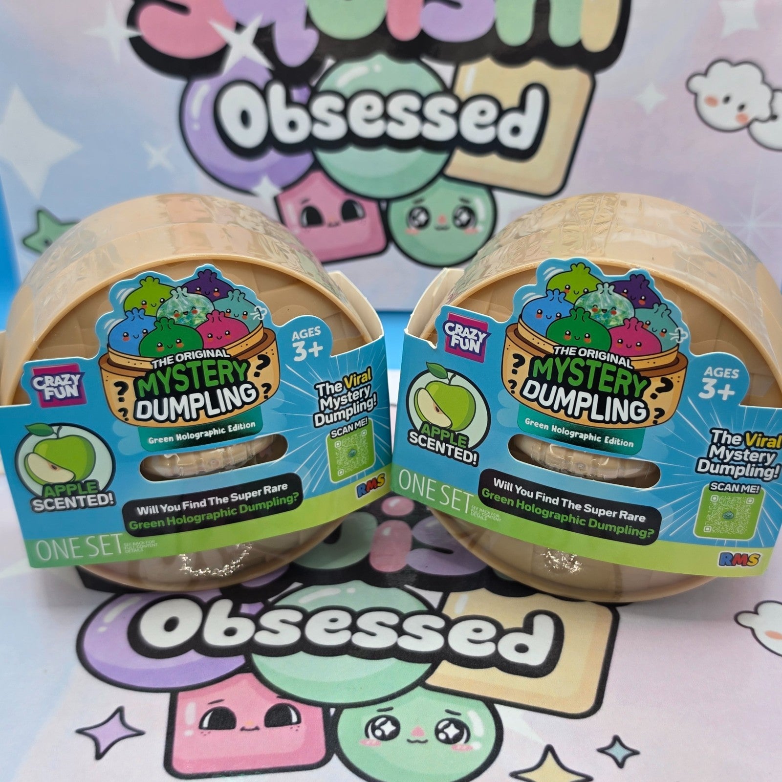  RMS Crazy Fun Mystery Dumpling Squishy Apple Scented Green Holographic Special4