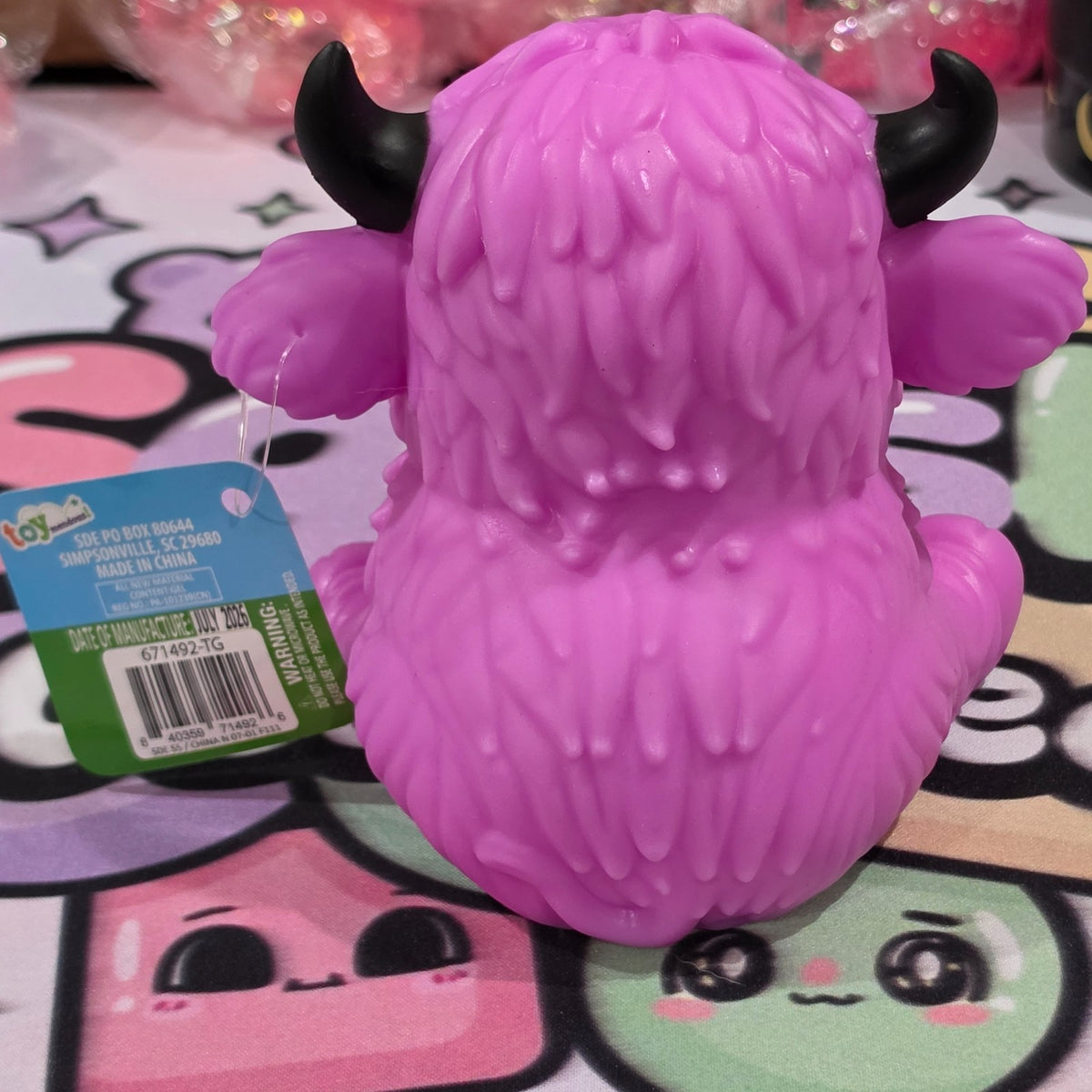 Toymendous Squeeezy Purple Highland Cow Soft Squeeze Fluffy Calf Squishy 1pc  3
