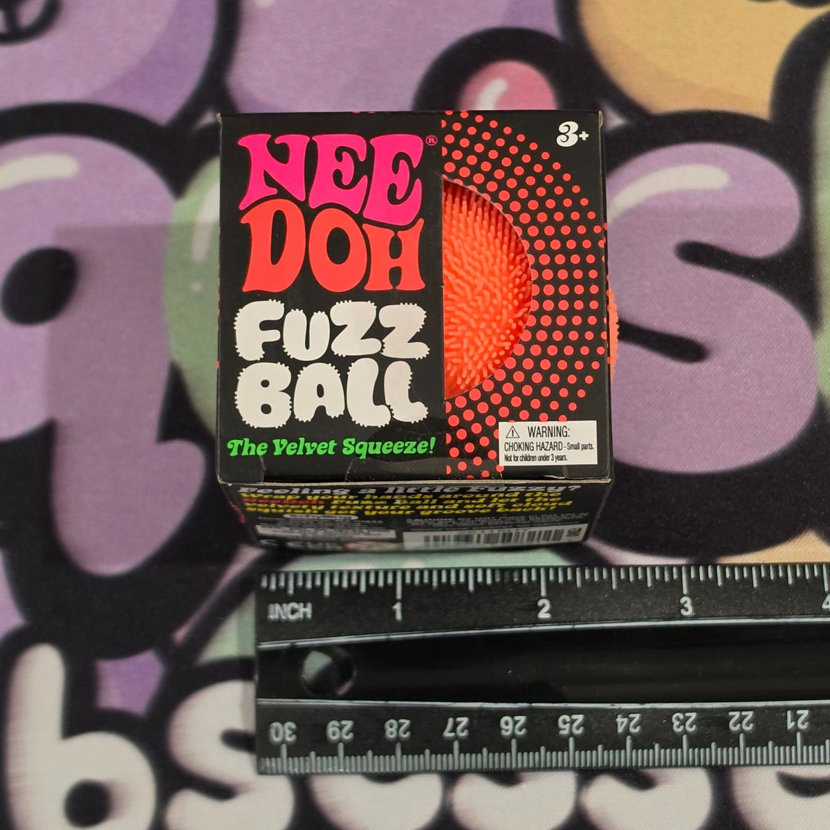 100% Authentic Schylling NeeDoh Fuzz Ball In Orange -The Velvet Squeeze - 1pc1