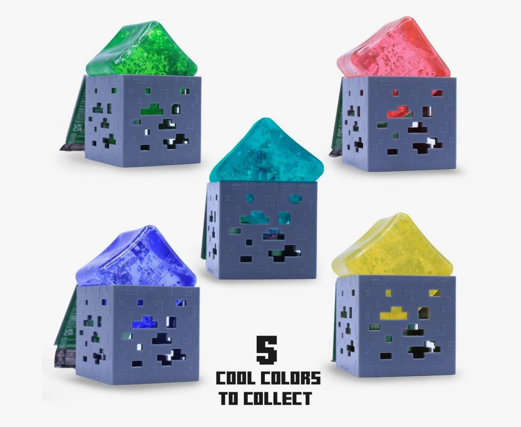 100% AUTHENTIC MINECRAFT Glowstone Jelly Cubes Squishy by Just Toys *YELLOW* 1pc6