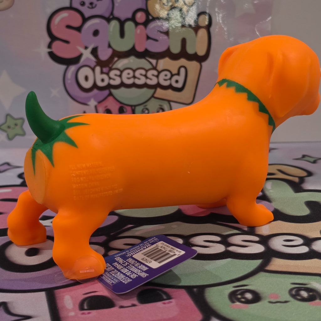 100% Authentic Halloween Toymendous Pumpkin Weenie Dog Squishy Cotton Fill - 1pc4