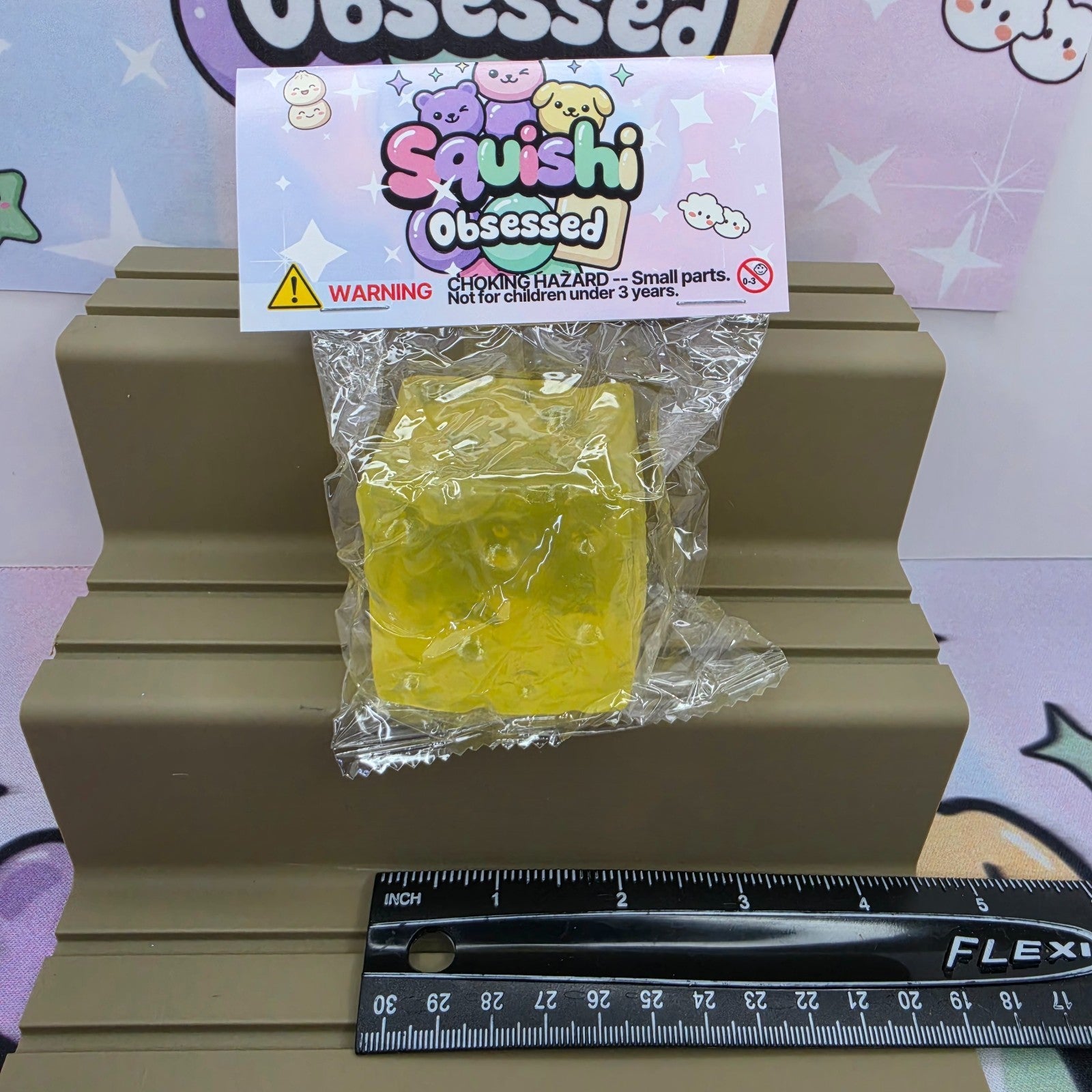 Cute Gel Filled Cheese Squishy Cube 2x2 Inches * Brand New * Great Quality! 1 pc2