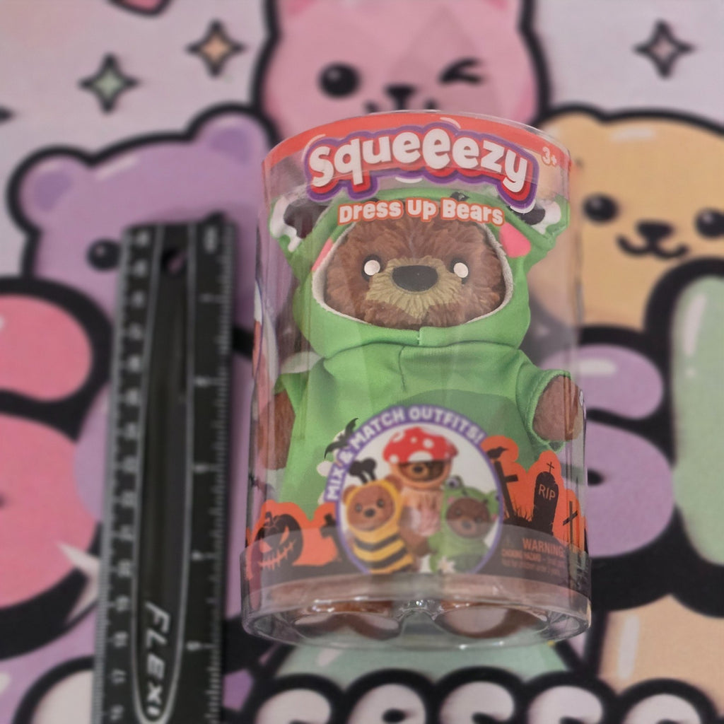 100% Authentic Squeeezy Dress Up Bears Green Frog Costume Squishy - 1 pc1