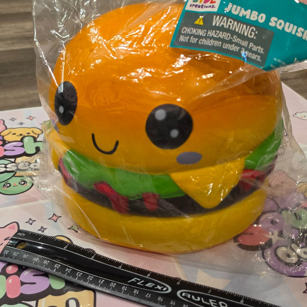 Jumbo XL Cheeseburger Foam Squishy  7" Giant Food ASMR Sensory Toy 0