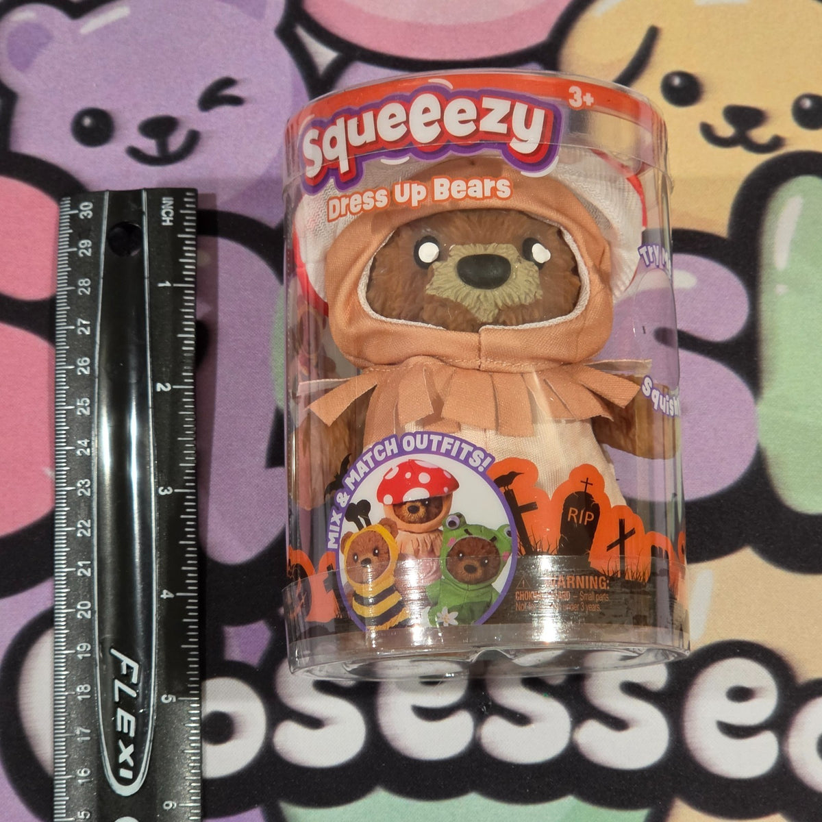 100% Authentic Squeeezy Dress Up Bears Red Mushroom Cap Costume Squishy - 1 pc2