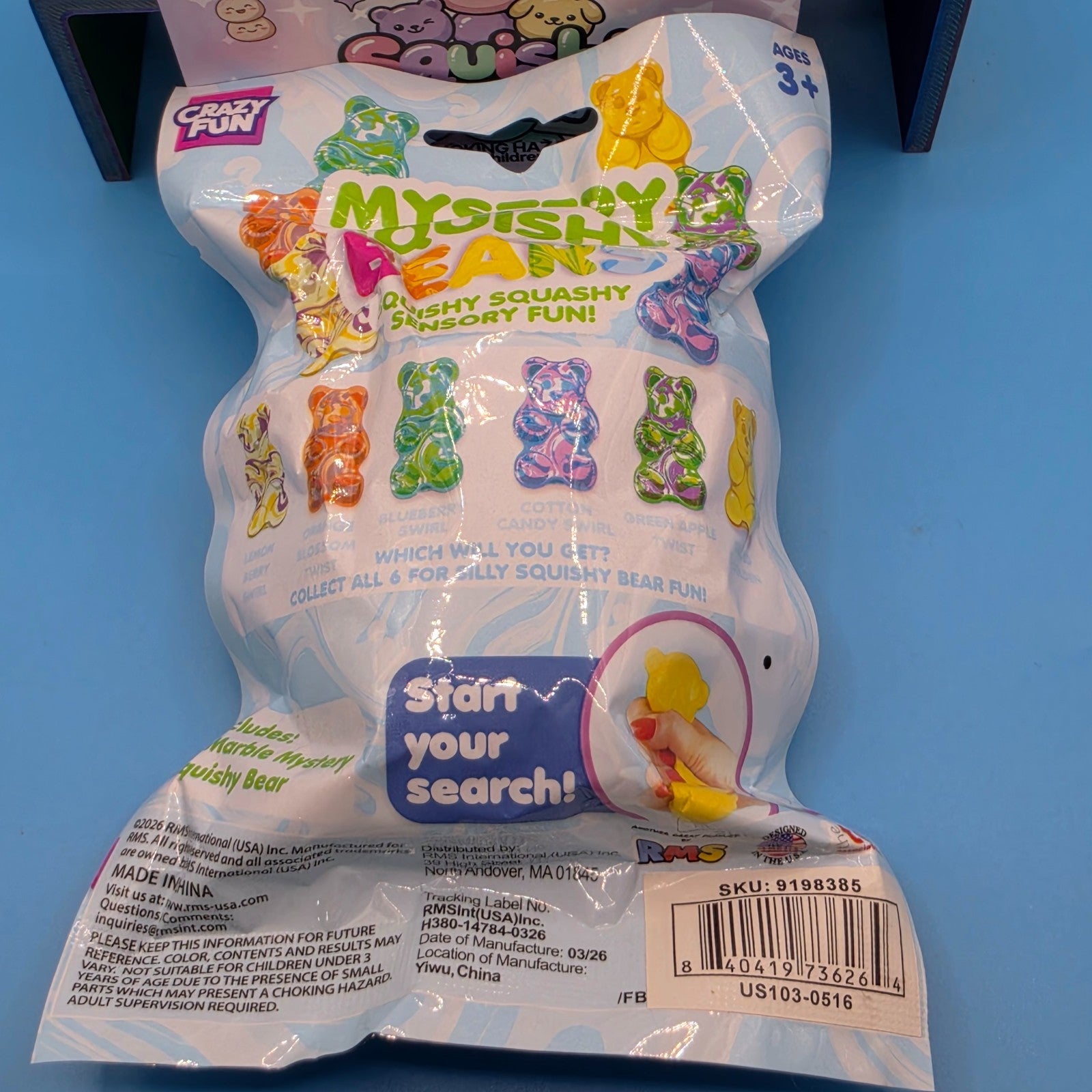 RMS Squishy 3 Pc Bundle: 2 Mini Glitter Dumplings + Mystery Squishy Bear Series4