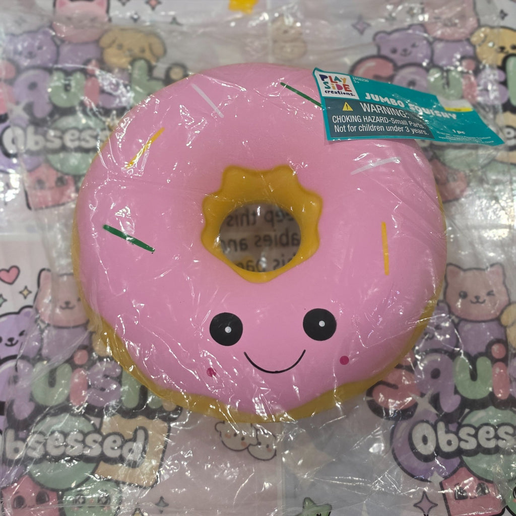 Jumbo XL DONUT Foam Squishy 9" Giant Food ASMR Sensory Toy  Light Pink Icing1