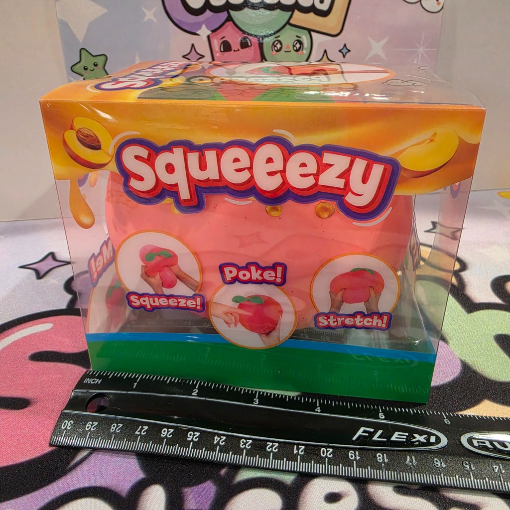100% Authentic Sunny Days Squeeezy Peach Squishy Toy Sensory Stress Relief  0