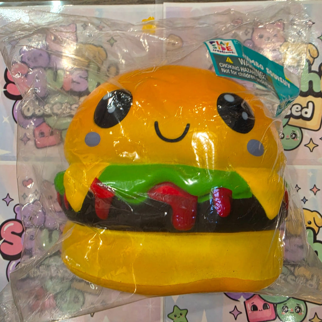 Jumbo XL Cheeseburger Foam Squishy  7" Giant Food ASMR Sensory Toy 1