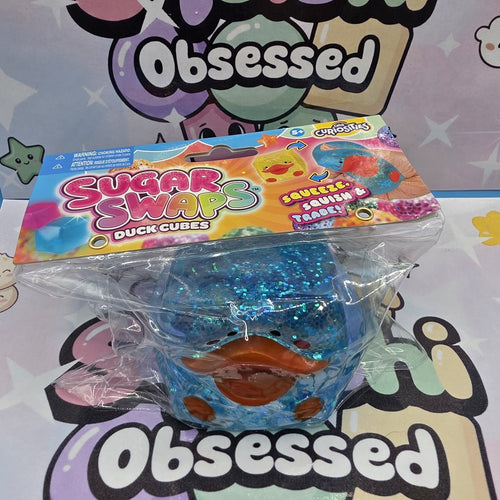 100% Authentic ORB Curiosities Sugar Swaps Duck Cube Glitter Squishy- 1pc (Blue)1