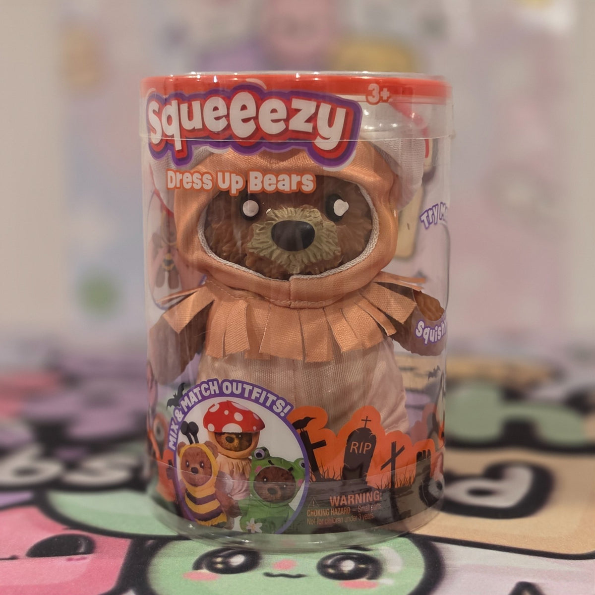 100% Authentic Squeeezy Dress Up Bears Red Mushroom Cap Costume Squishy - 1 pc0