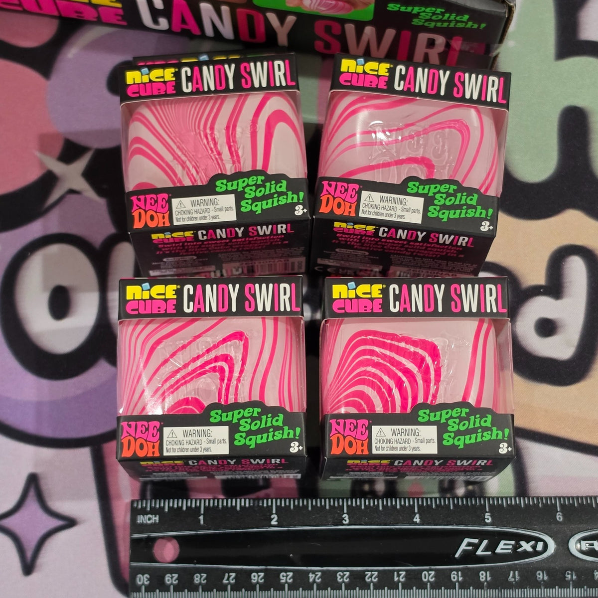   100% Authentic Schylling NeeDoh Nice Cube CANDY SWIRL Squishy Toy-  1pc  0