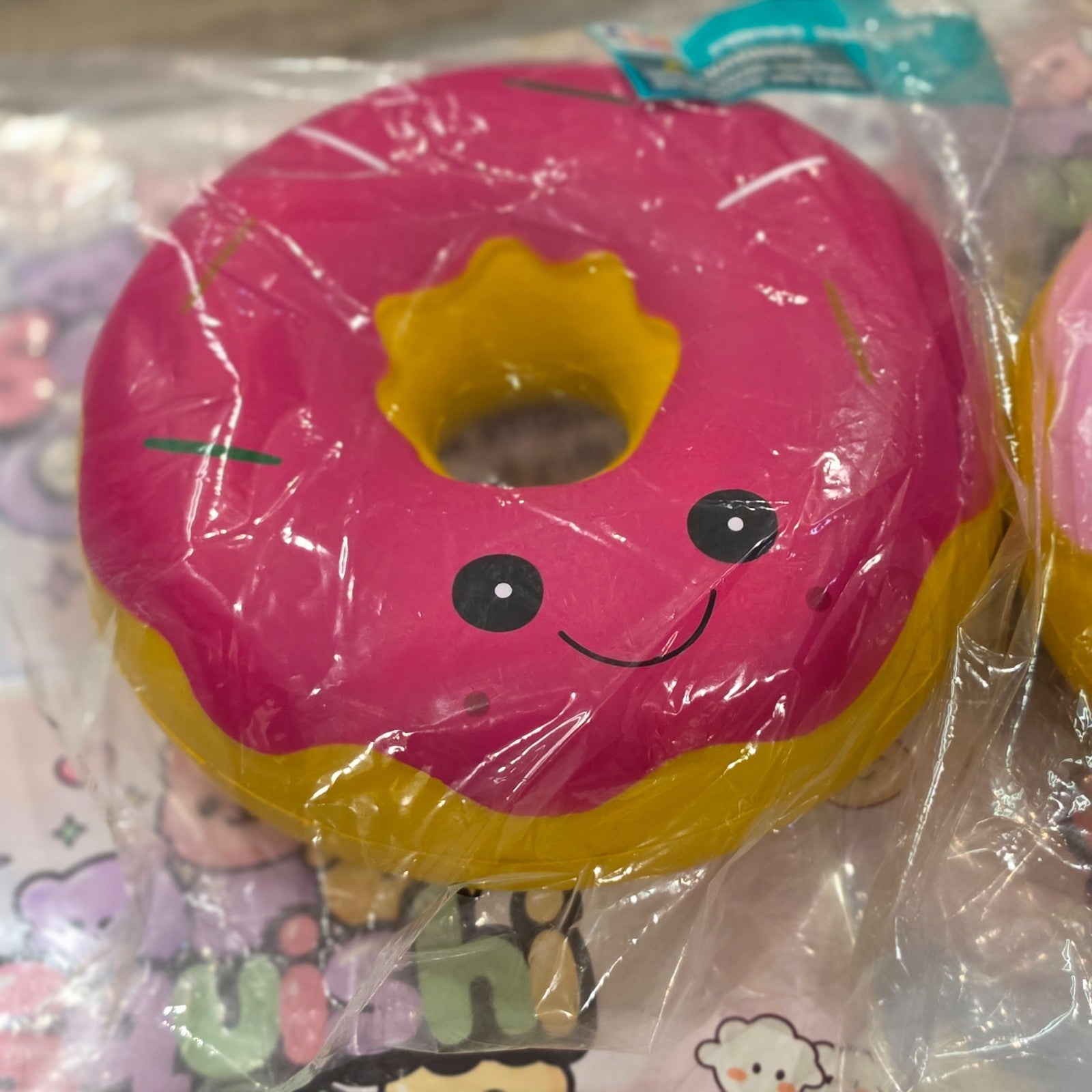 Jumbo XL DONUT Foam Squishy  9" Giant Food ASMR Sensory Toy  Dark Pink Icing1