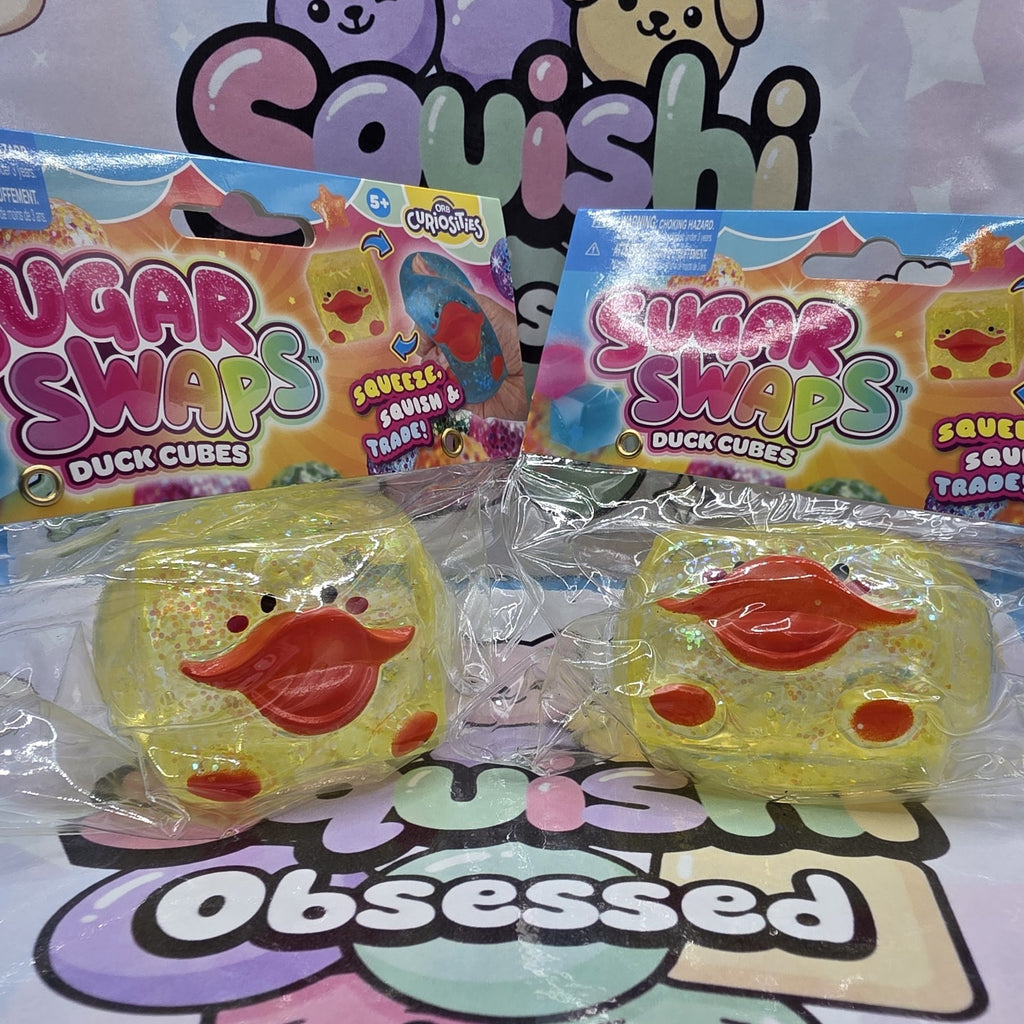 100% Authentic ORB Curiosities Sugar Swaps Duck Cube Glitter Squishy- 1pc Yellow4