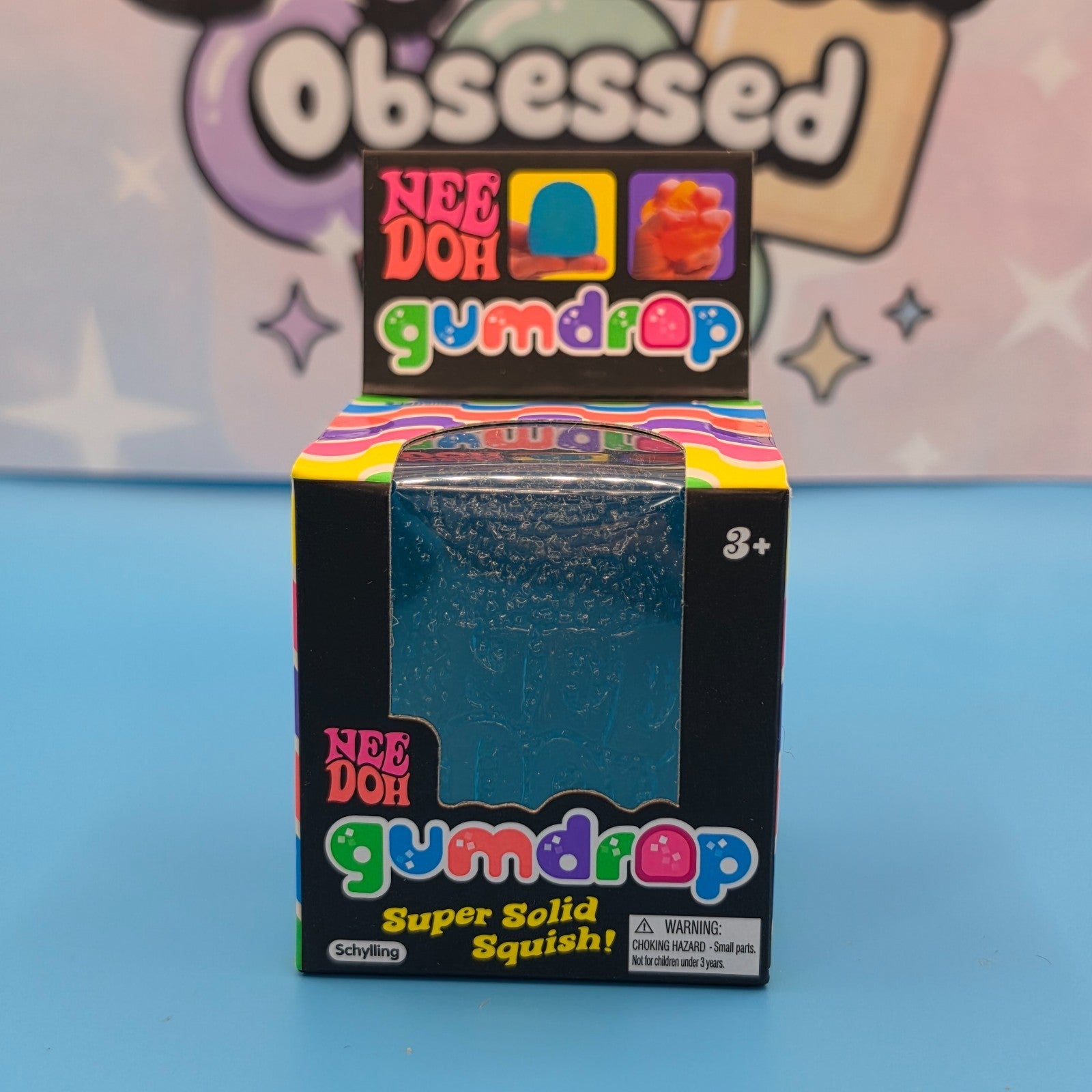 100% Authentic Schylling NeeDoh Gumdrop 2" Squishy Toy  1pc BLUE0