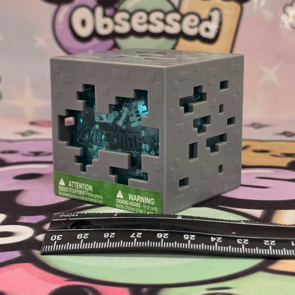 100% AUTHENTIC MINECRAFT Glowstone Jelly Cubes Squishy by Just Toys *BLUE* 1pc2