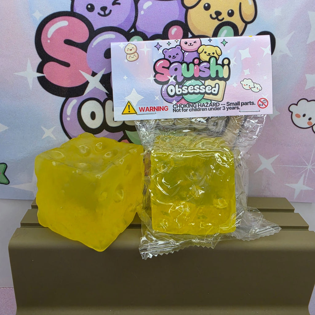 Cute Gel Filled Cheese Squishy Cube 2x2 Inches * Brand New * Great Quality! 1 pc0