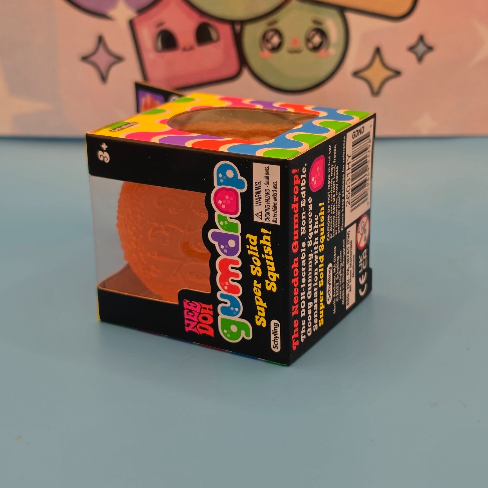 100% Authentic Schylling NeeDoh Gumdrop 2" Squishy Toy  1pc ORANGE 3