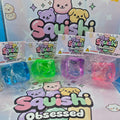 Squishi Obsessed Ultra Satisfying 4-Pack Moldable Gel Filled Cube Squishy!0
