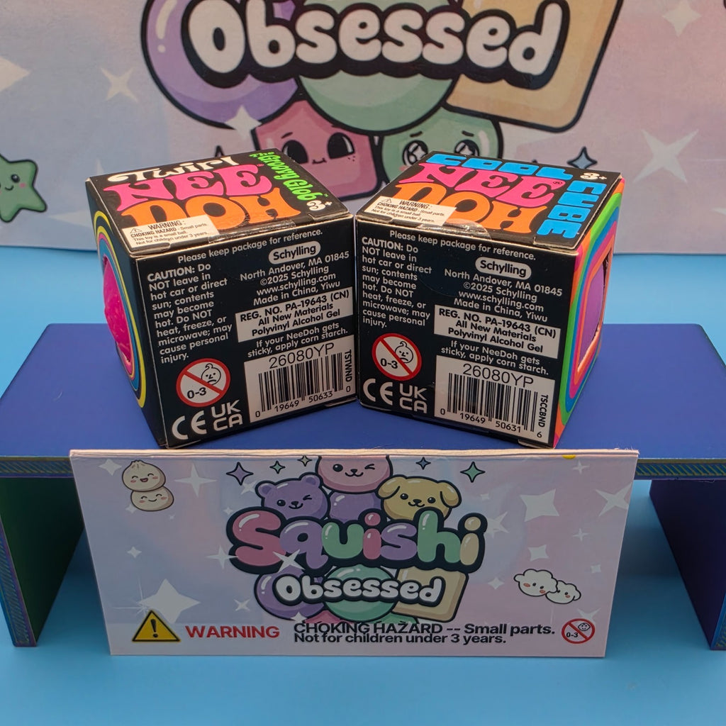 2Pack Bundle 100% Authentic Schylling Needoh Teenie Twirl Groovy Glob &Cool Cube3