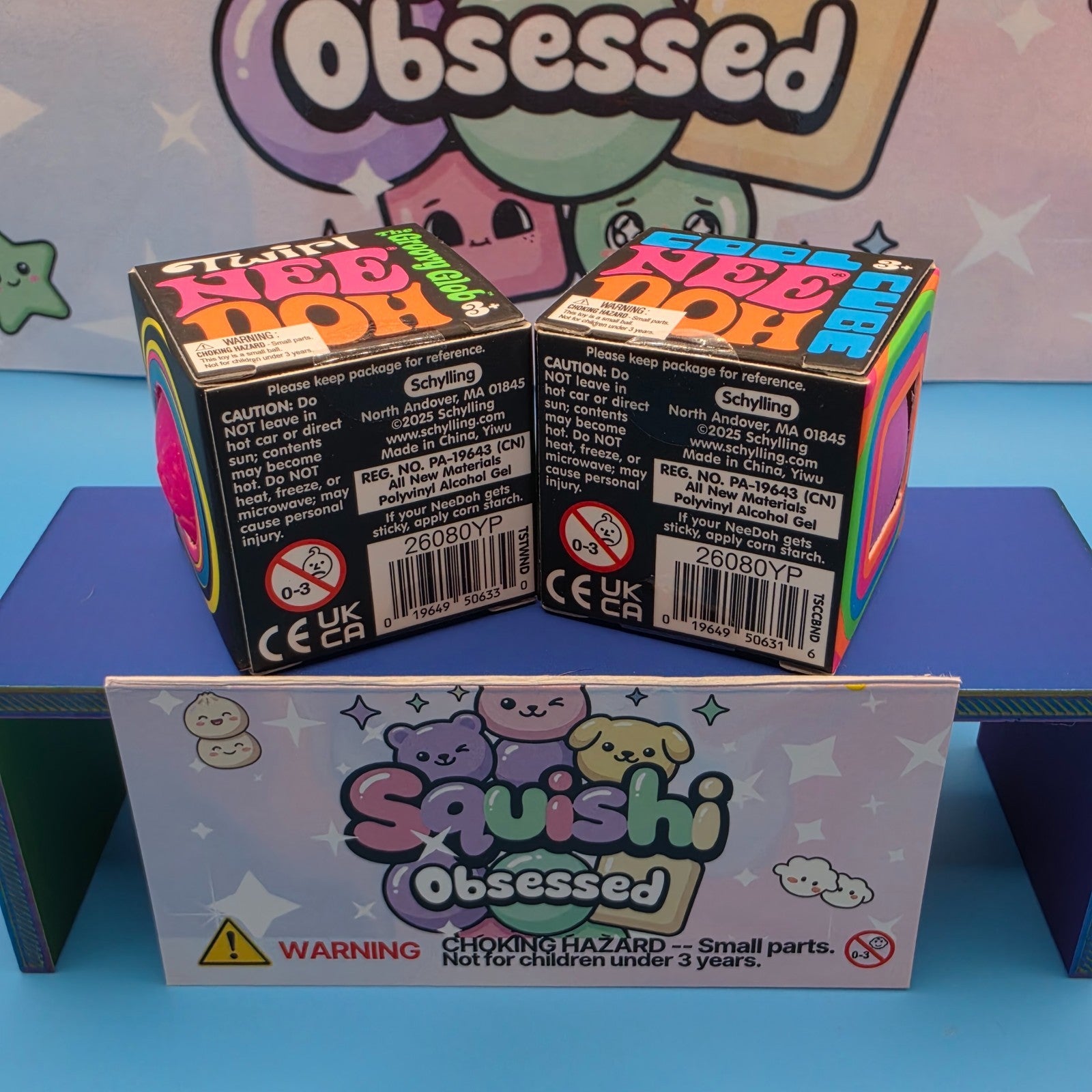 2Pack Bundle 100% Authentic Schylling Needoh Teenie Twirl Groovy Glob &Cool Cube3