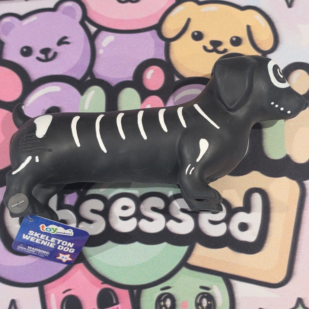 100% Authentic Halloween Toymendous Skeleton Weenie Dog Squishy Cotton Fill 1pc0