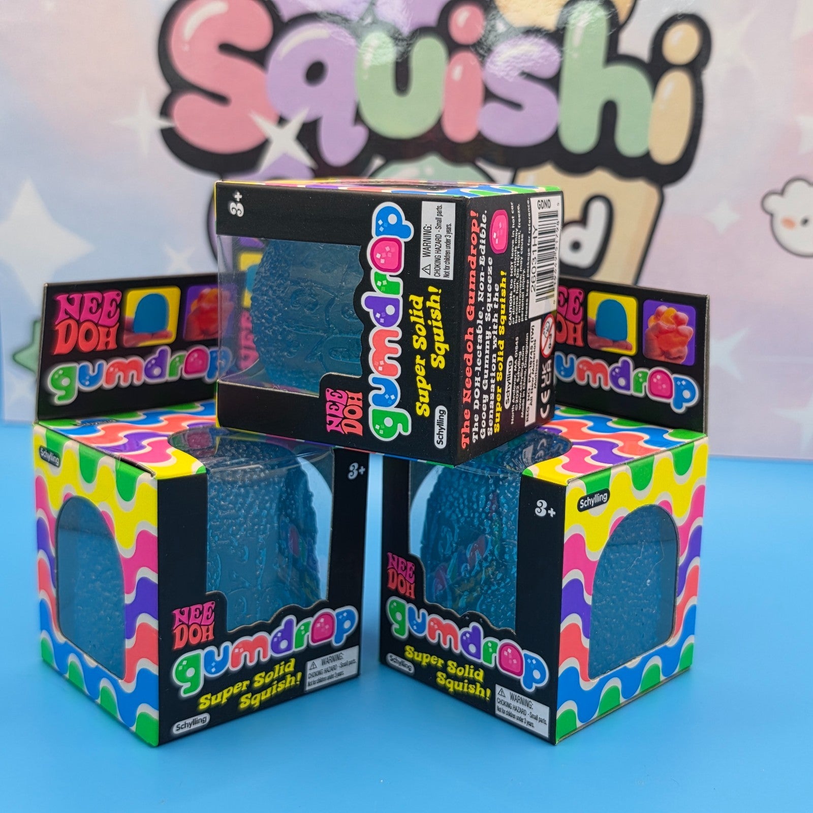 100% Authentic Schylling NeeDoh Gumdrop 2" Squishy Toy  1pc BLUE5