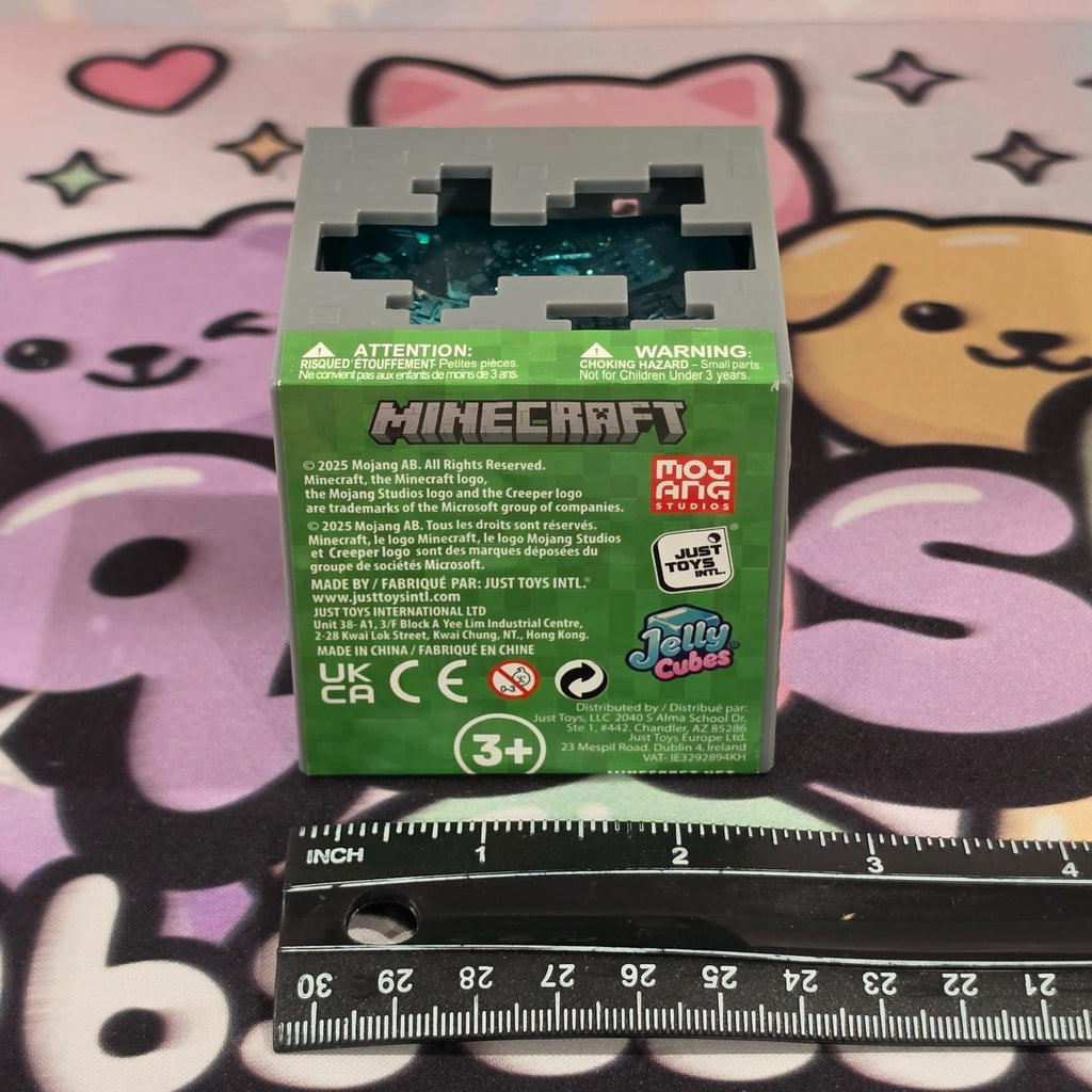100% AUTHENTIC MINECRAFT Glowstone Jelly Cubes Squishy by Just Toys *BLUE* 1pc3