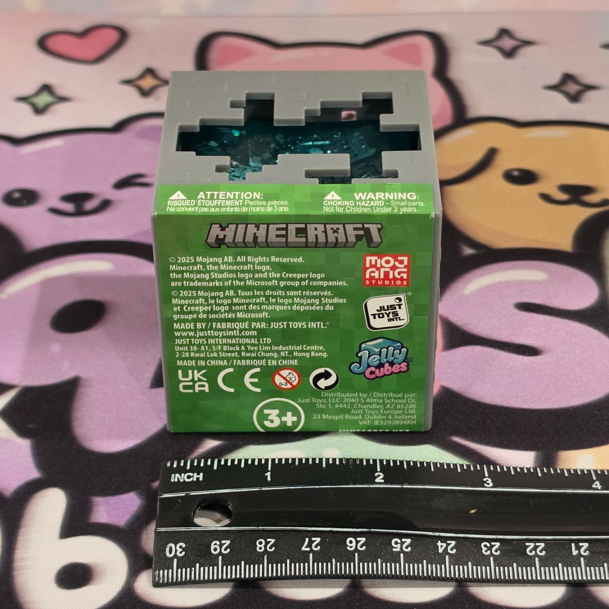 100% AUTHENTIC MINECRAFT Glowstone Jelly Cubes Squishy by Just Toys *BLUE* 1pc3