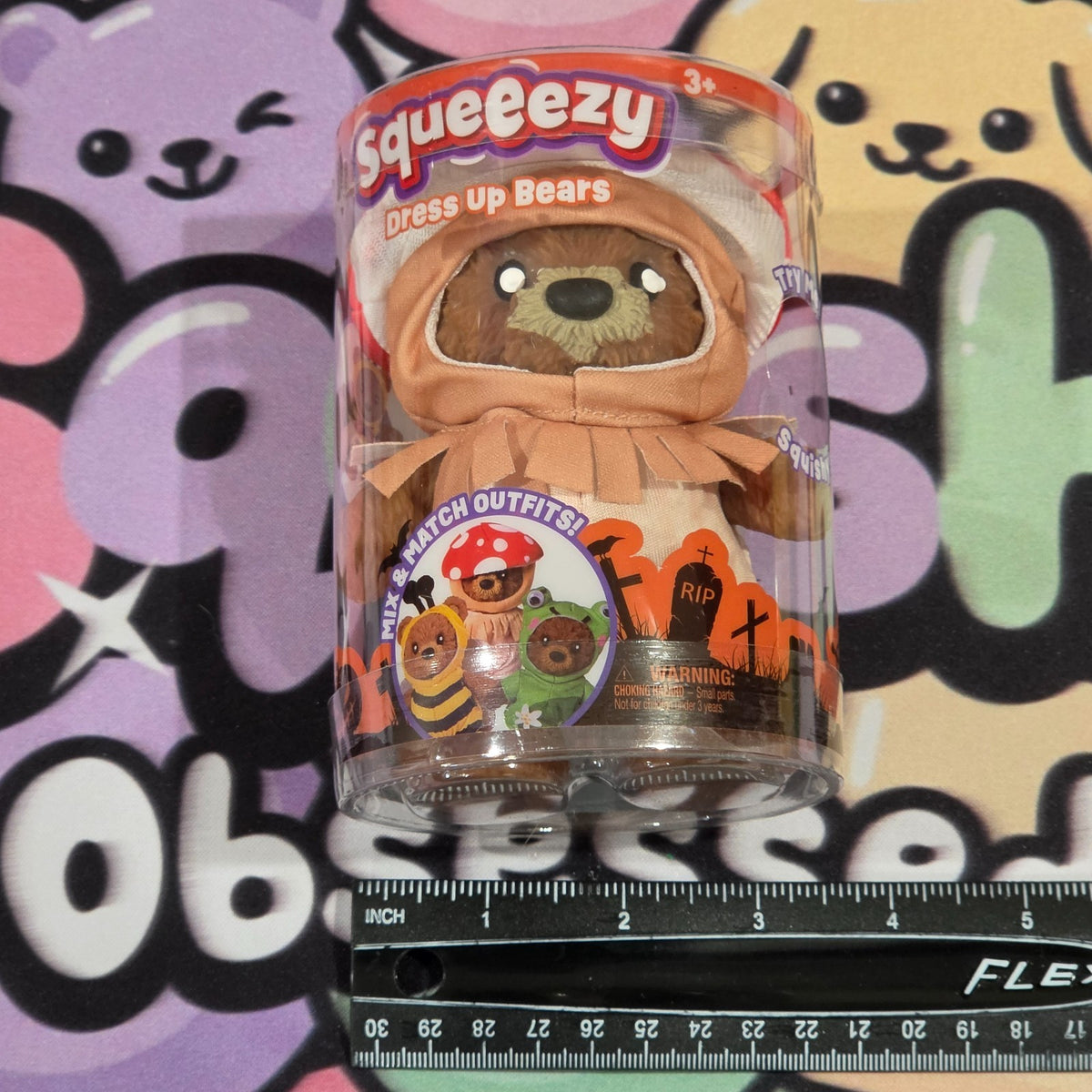 100% Authentic Squeeezy Dress Up Bears Red Mushroom Cap Costume Squishy - 1 pc1
